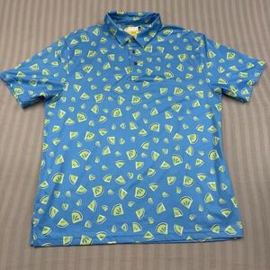 Nicklaus Eco Choice Golf Polo Shirt Men Size XL Blue Green Slice Of Lime